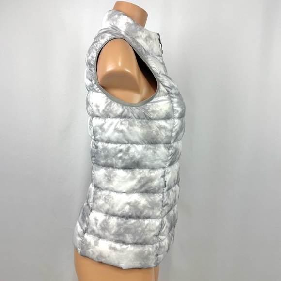 Eddie Bauer Puffer Vest Jacket Full Zip EB650 Down Insulated Womens S Gray White - Picture 8 of 13
